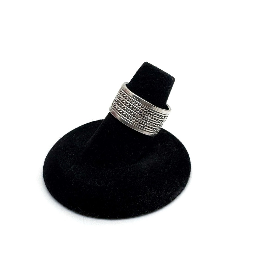 Sterling Silver Wide Textured Band Size 6 1/2 Ring